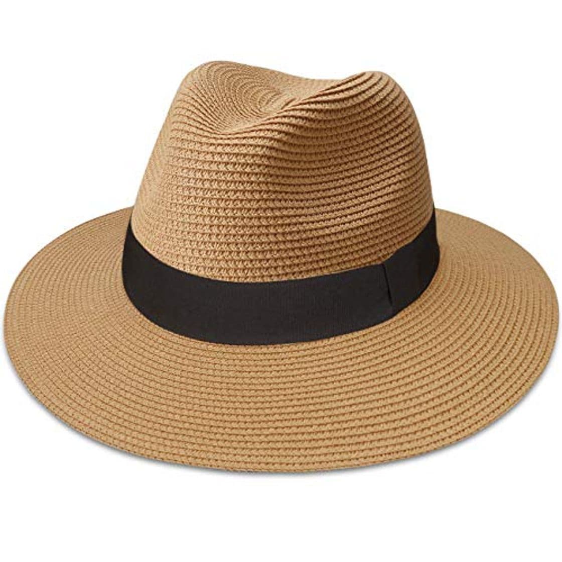 Fashion Maylisacc Sombrero de Panamá Unisex Sombrero de Paja Sombrero de Verano Sombrero de Playa de Fedora para Hombres Mujeres