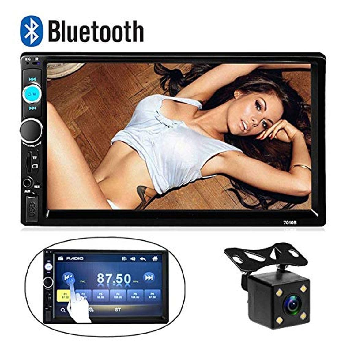 Producto Camecho Bluetooth 2 DIN Car Estéreo 7010B 17.8 cm HD Audio táctil