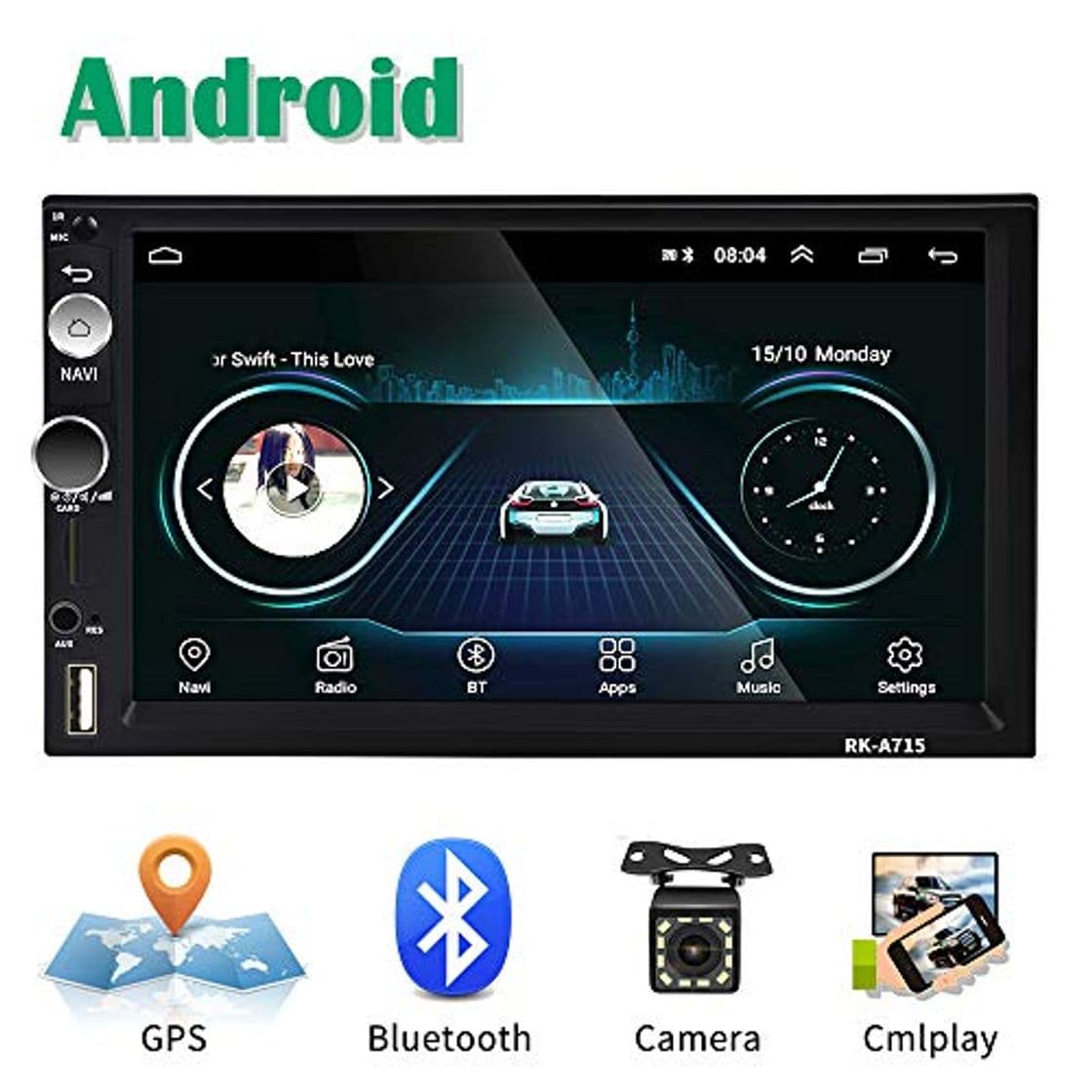 Producto Android Coche Radio 2 DIN GPS CAMECHO 7 Pulgadas Pantalla táctil capacitiva