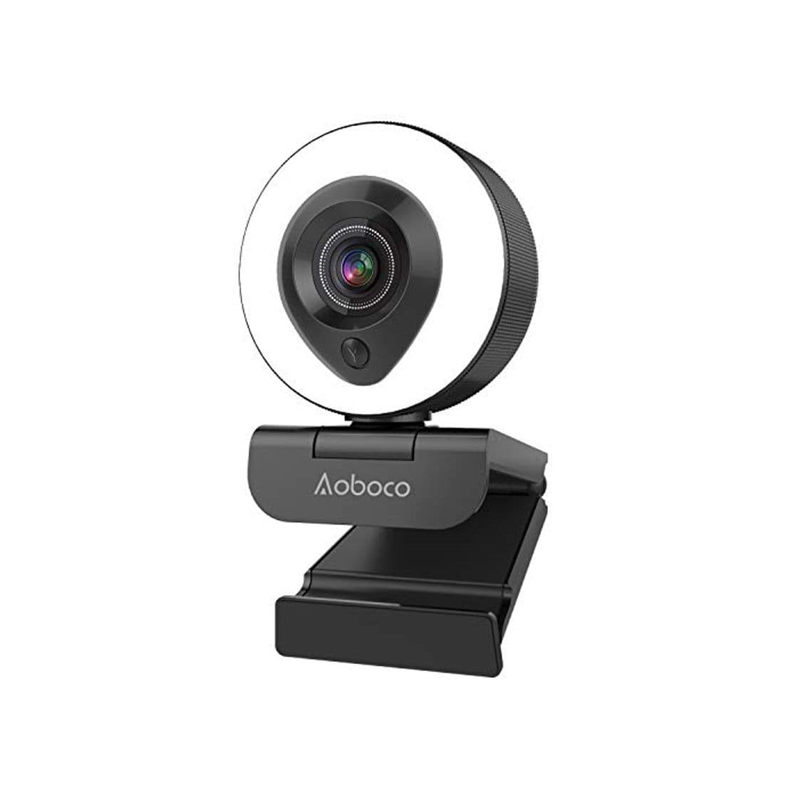 Producto Webcam Streaming HD 1080p con micrófono dual y anillo de luz