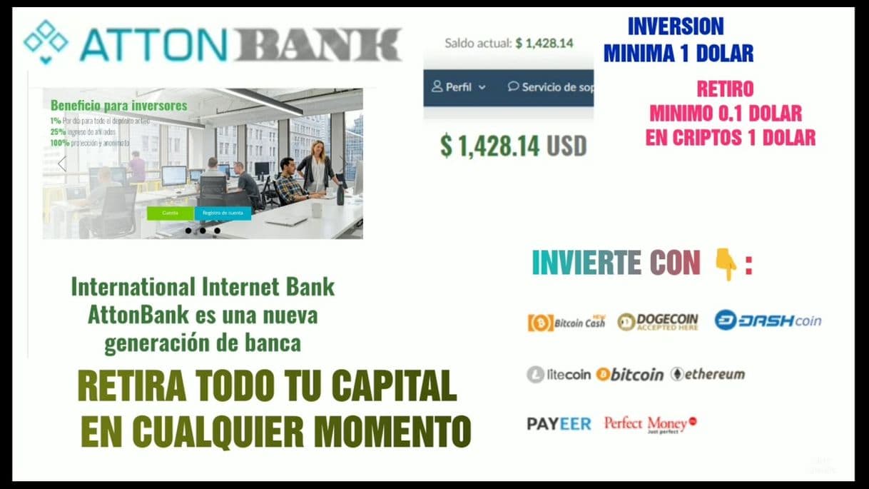 Fashion Attonbank gana el 1% diario de tus depósitos en este Banco!!