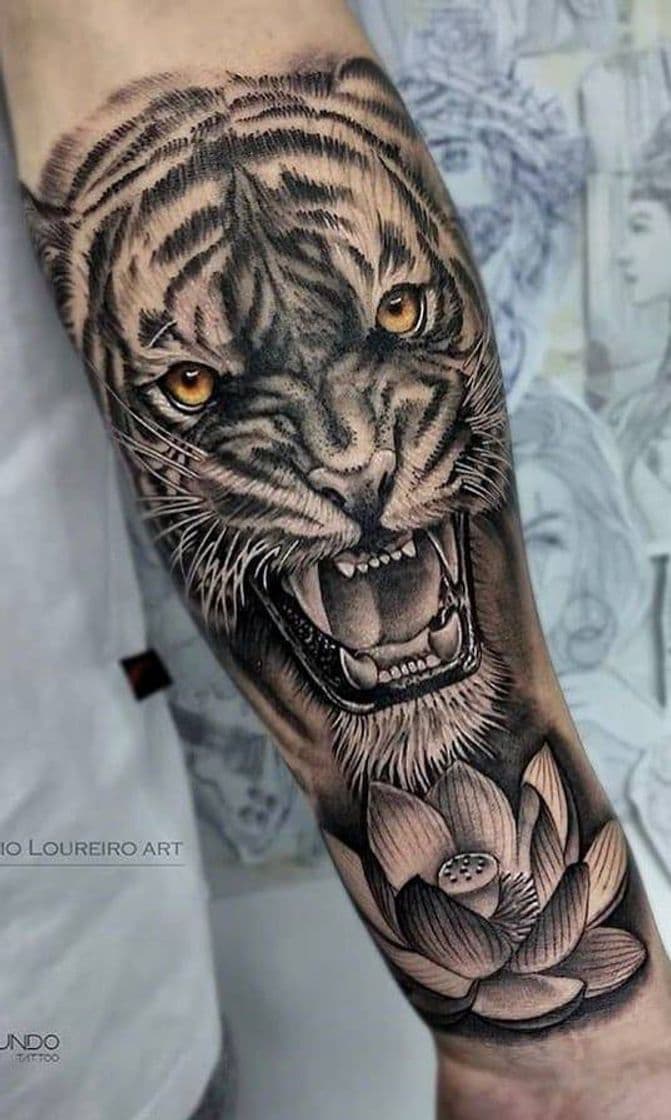 Fashion Tatuagem de Tigre