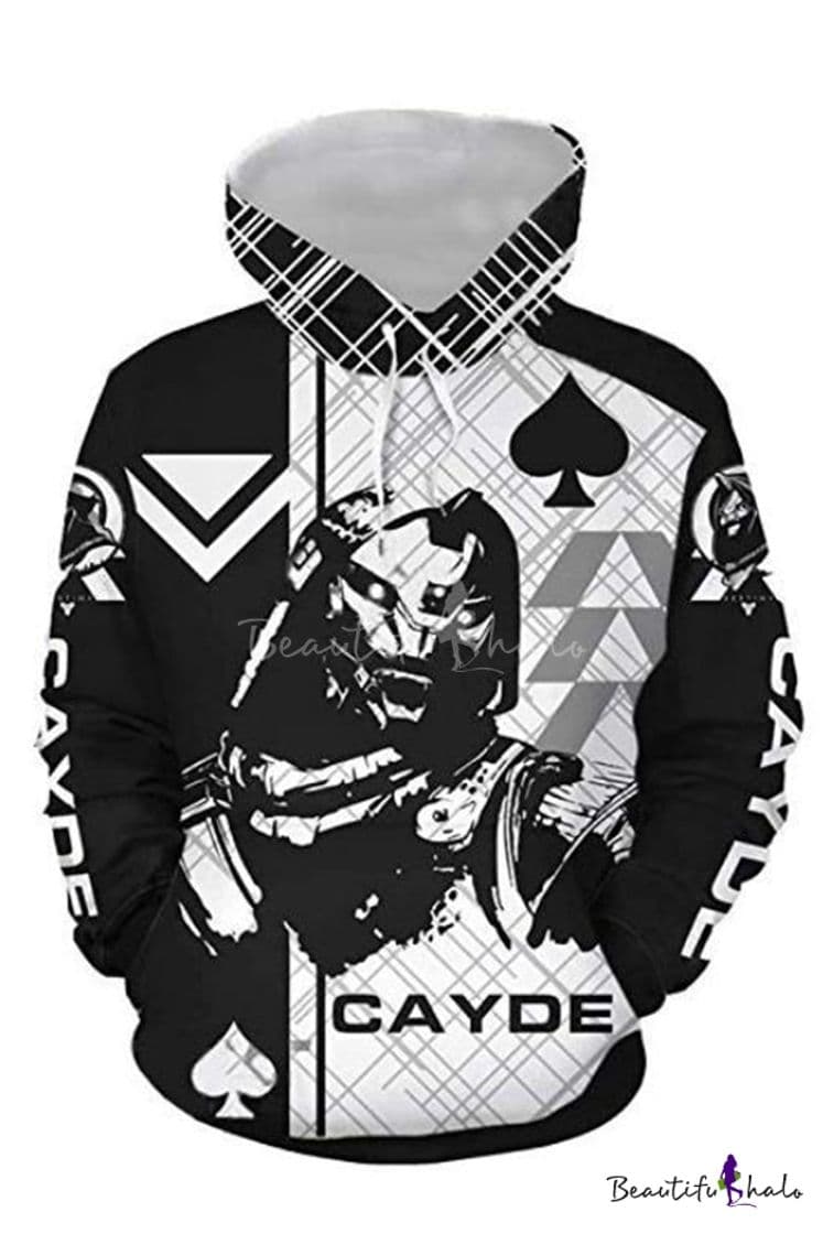 Moda Popular Comic Figure Pattern Black Long Sleeve Casual Loose ...