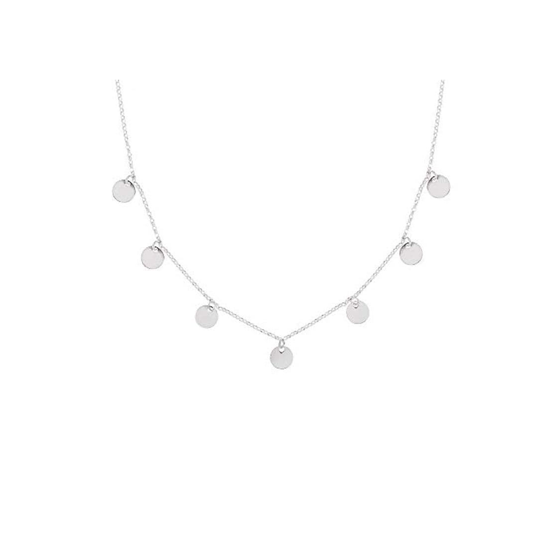 Moda SINGULARU ®Collar Mini Moons Plata para Mujer Plata de Ley 925