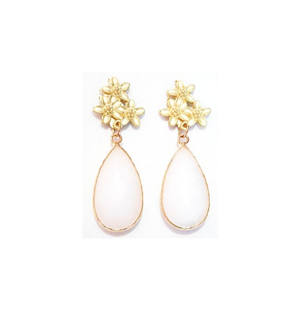 Product Pendientes Largos Fiesta Boda Mujer Alta Bisutería Elegante con Piedra Natural