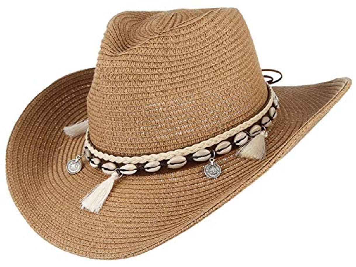 Product GEMVIE Sombrero Panamá de Playa Mujer Gorra de Sol Verano Caza Caqui