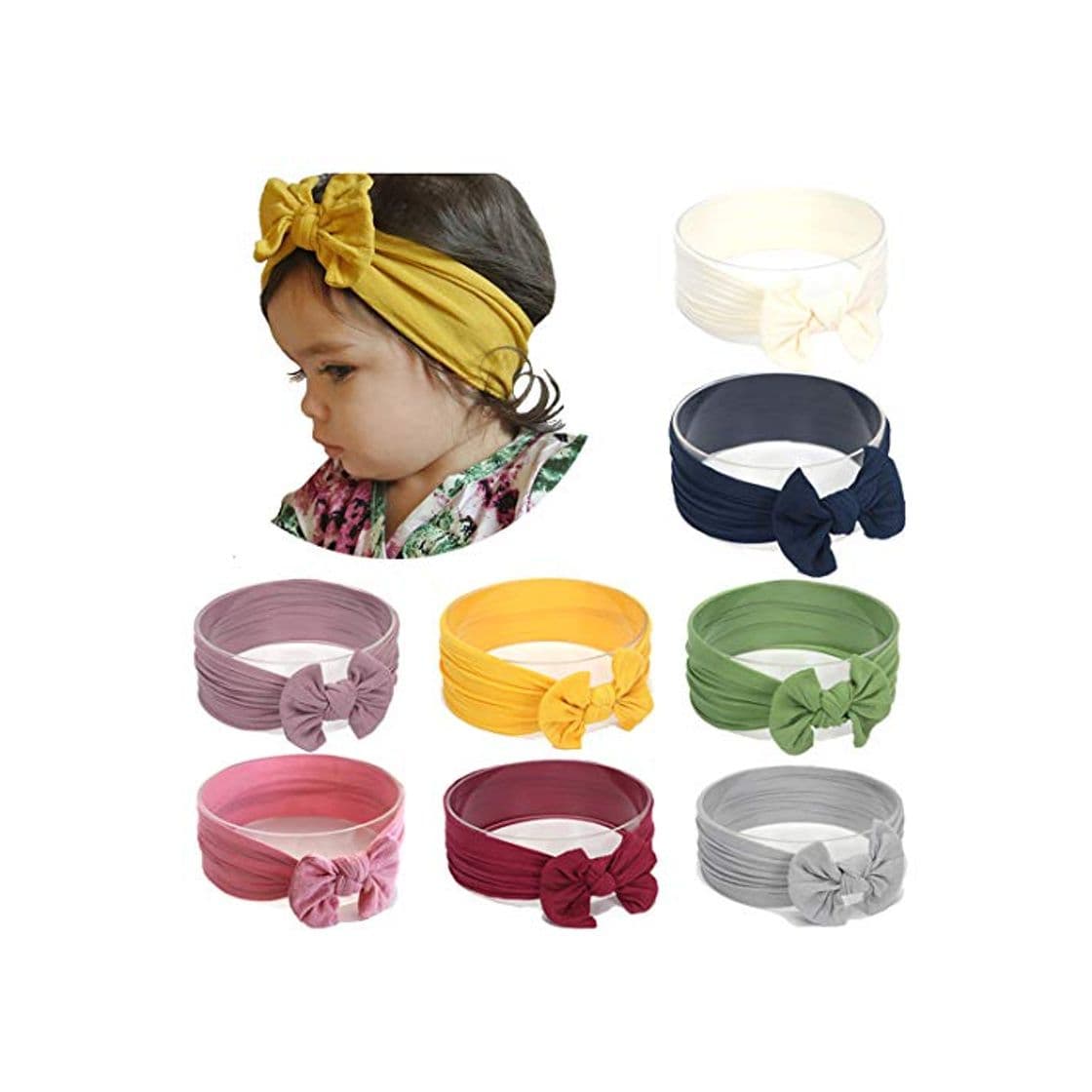 Product Simoda Joyfeel's Store Cintas para el pelo de Nylon para bebés Turbante