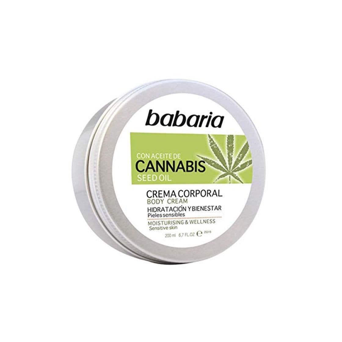 Belleza Babaria Cannabis Crema Corporal Hidratante Y Bienestar 200 Ml