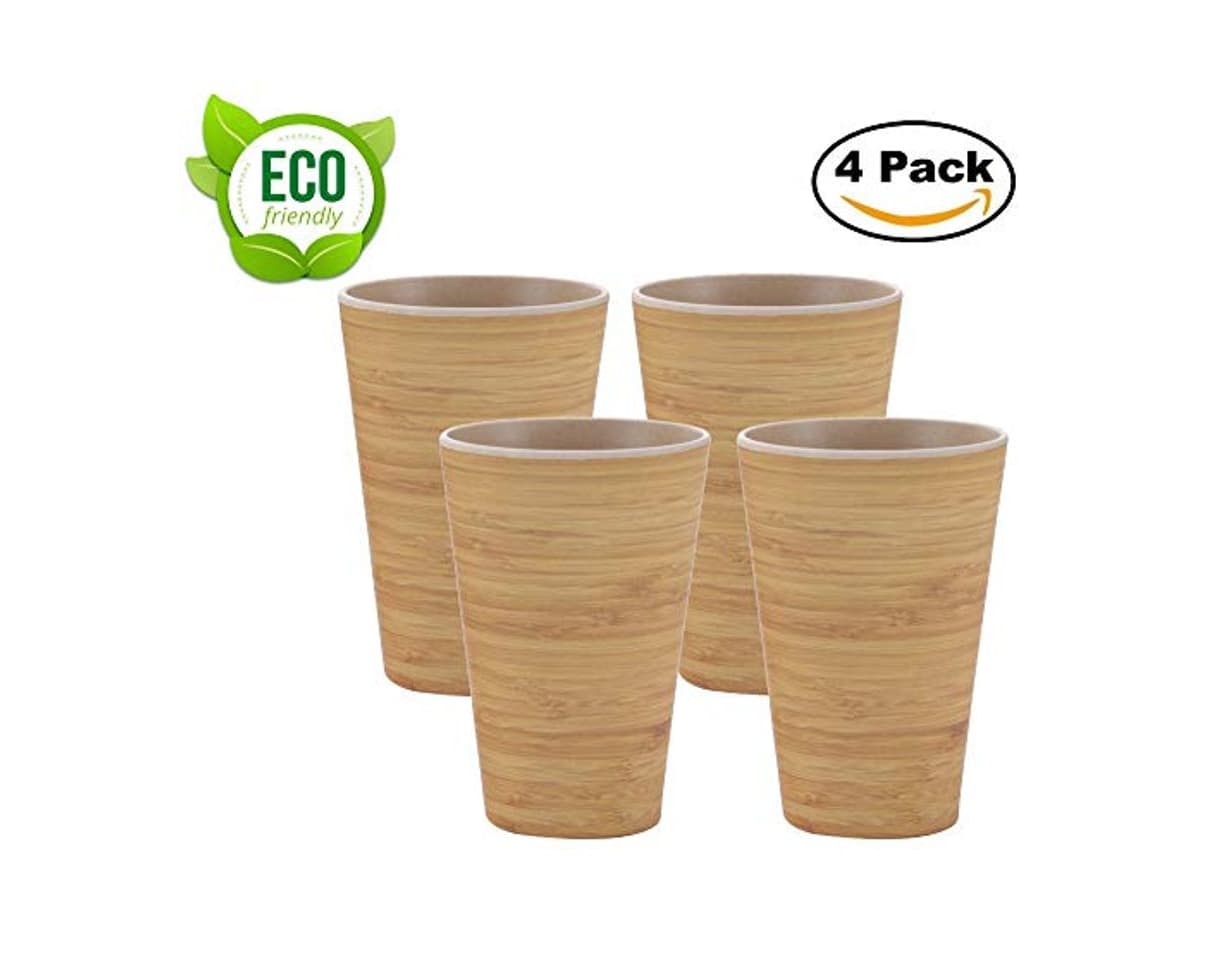 Product AMTNATURE Set de 4 Vasos de Bambú con capacidad de 350ml