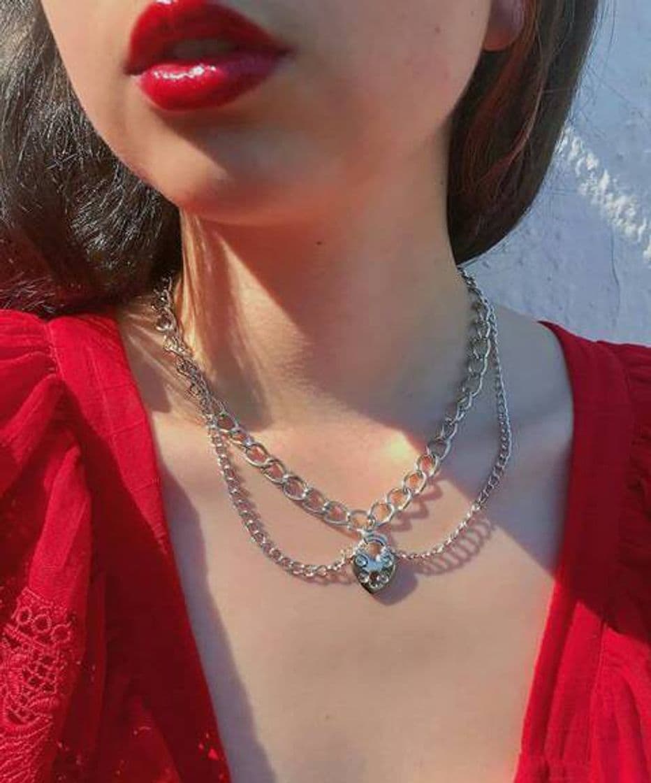 Fashion Heart Lock Necklace 