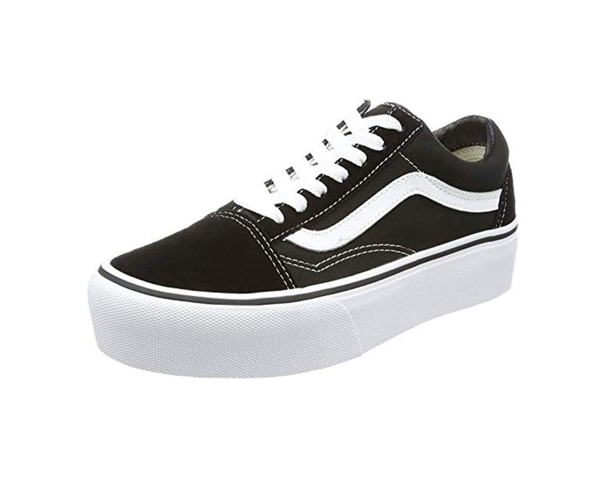 Moda Vans Old Skool Platform, Zapatillas para Mujer, Negro