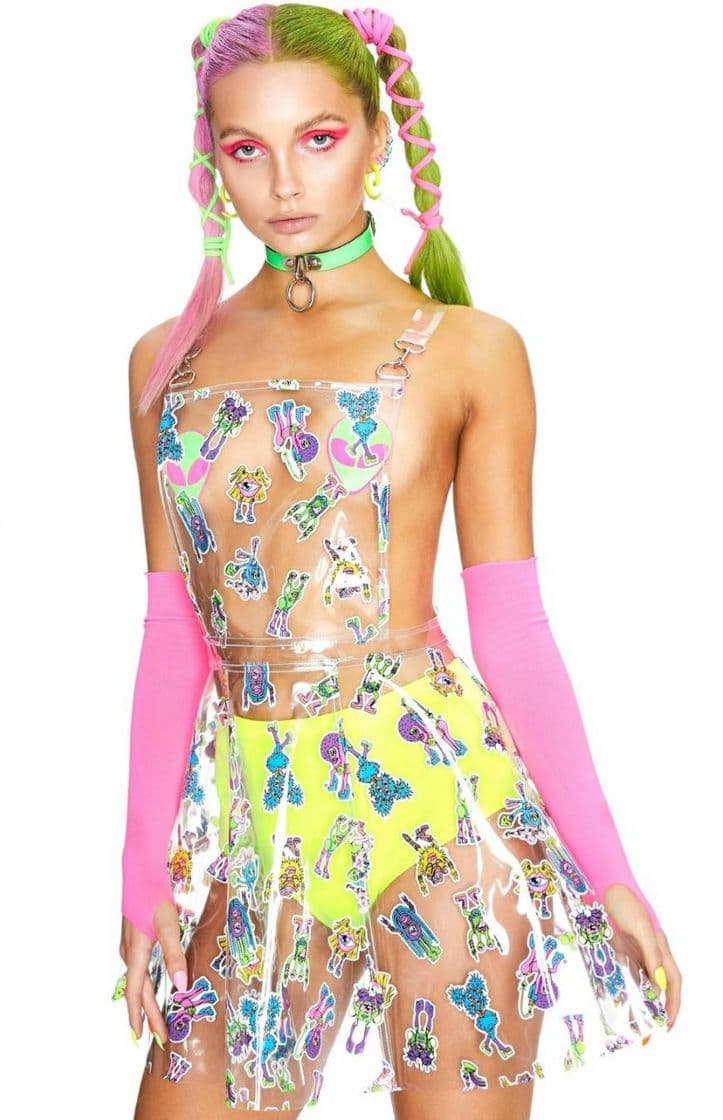 Fashion Monster Sticker Overall Dress