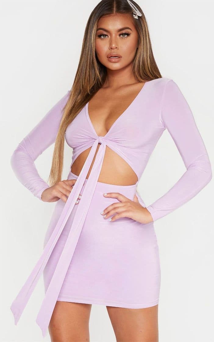 Fashion Lilac Tie Dress