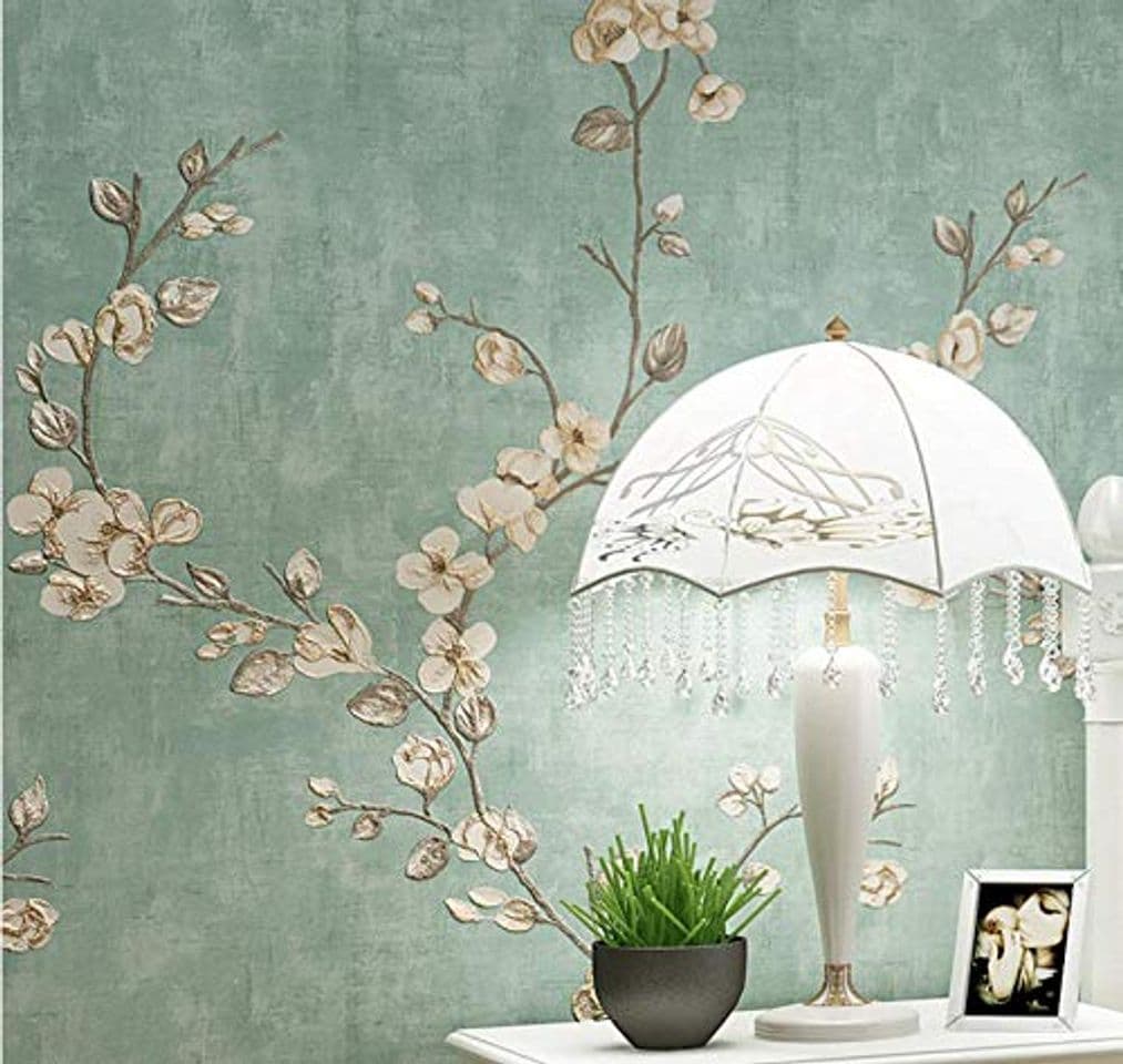 Producto Papel Pintado de Flores de Jardín Vintage Verde Moderno No Tejido Papel