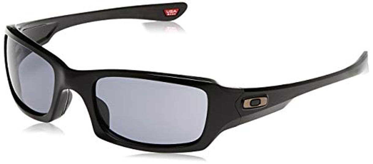 Place Oakley - Gafas de sol Rectangulares OO9238-04 para hombre, Polished Black/Grey