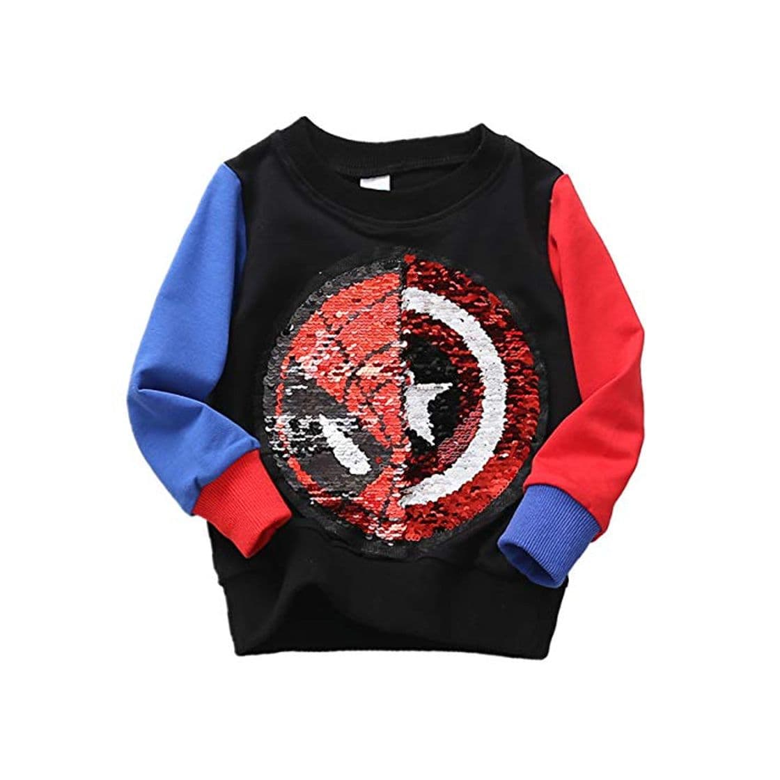 Product Niños Niñas Niños Superhero Flip Lentejuelas Color Moda Sudadera de Manga Larga