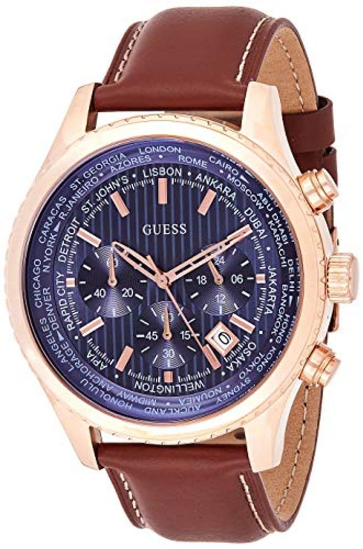 Moda Guess Reloj con Correa de Piel