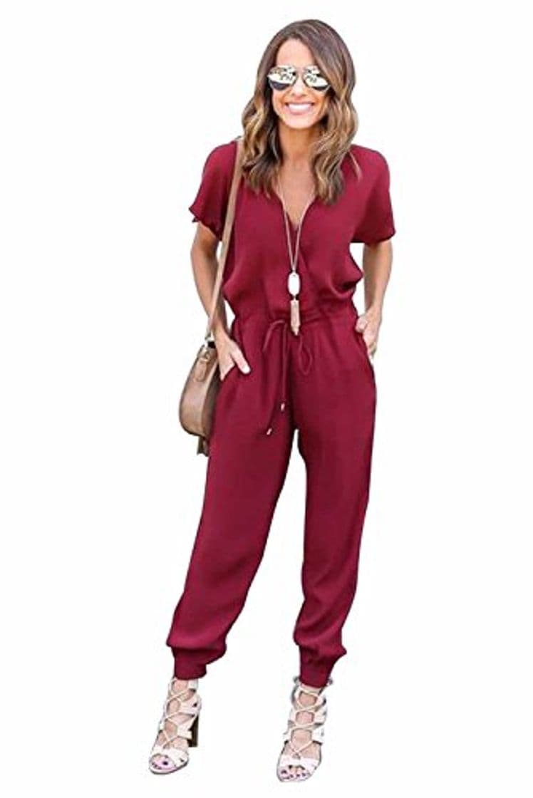 Producto BienBien Monos Estampados Mujer Sexy Largos Jumpsuit Chic Mono sin Mangas de Floral Impresión Elegante Playsuit Anchos Boho Pantalones de Fiesta Bodysuit