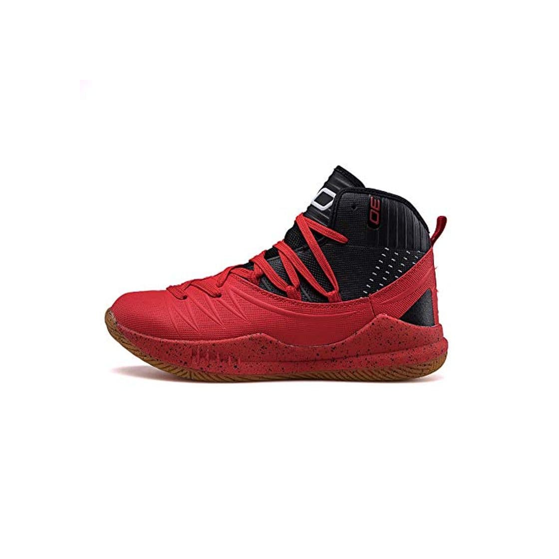 Moda Zapatos de basquetbol para Hombre de Alta Resistencia al Desgaste Transpirable Aumentar Calzado Deportivo Negro Rojo 37