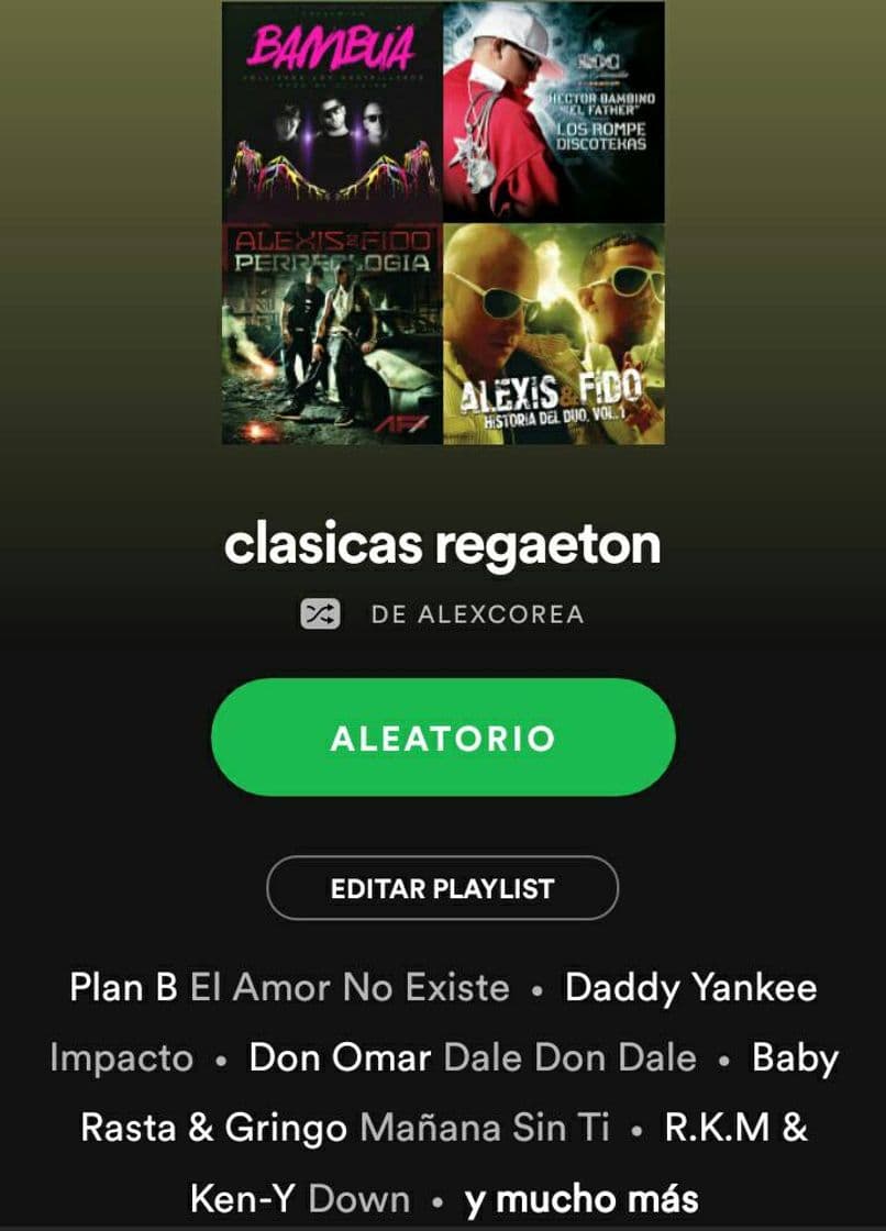 Canción Clásicas de Reguetón