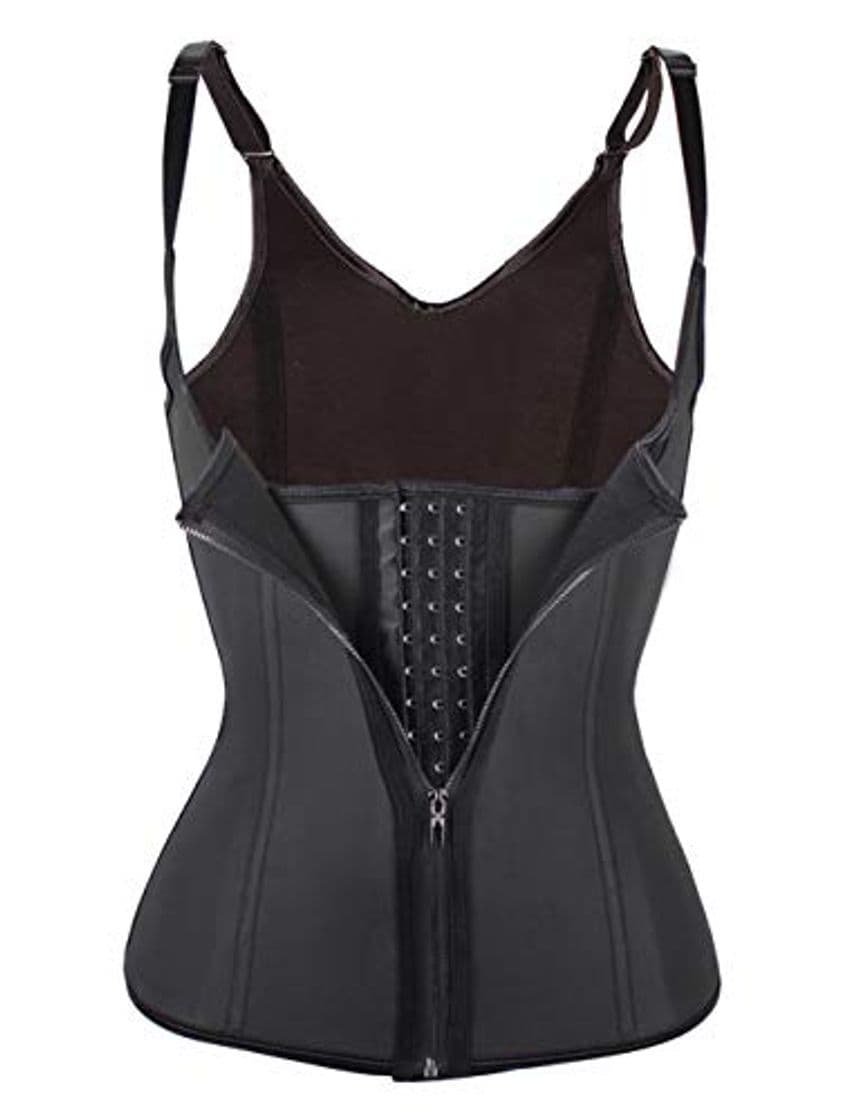 Lugar FeelinGirl Látex Chaleco Underbust Corsé Deportivo Entrenamiento de Cintura para Mujer Negro