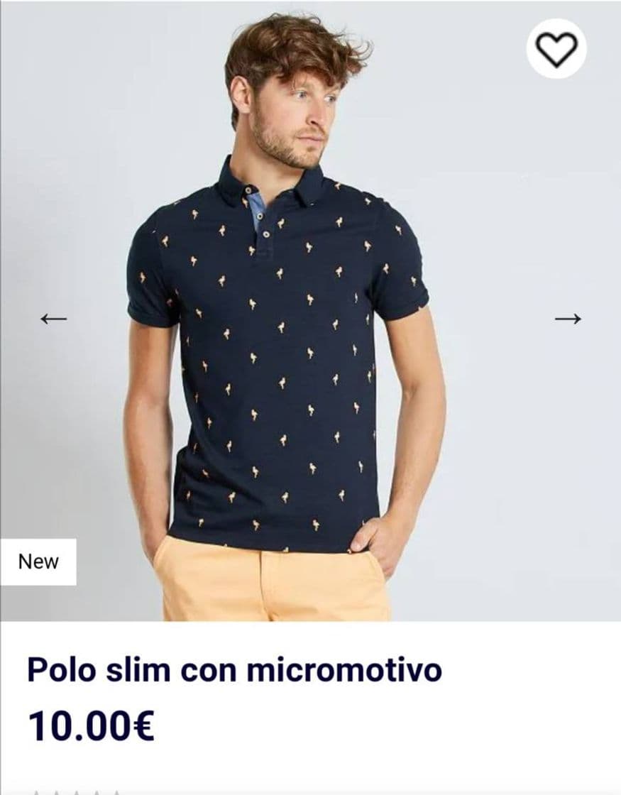 Fashion Polo slim con micromotivo Hombre - AZUL - Kiabi - 10,00€