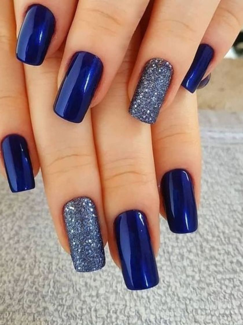 Moda Unhas azul