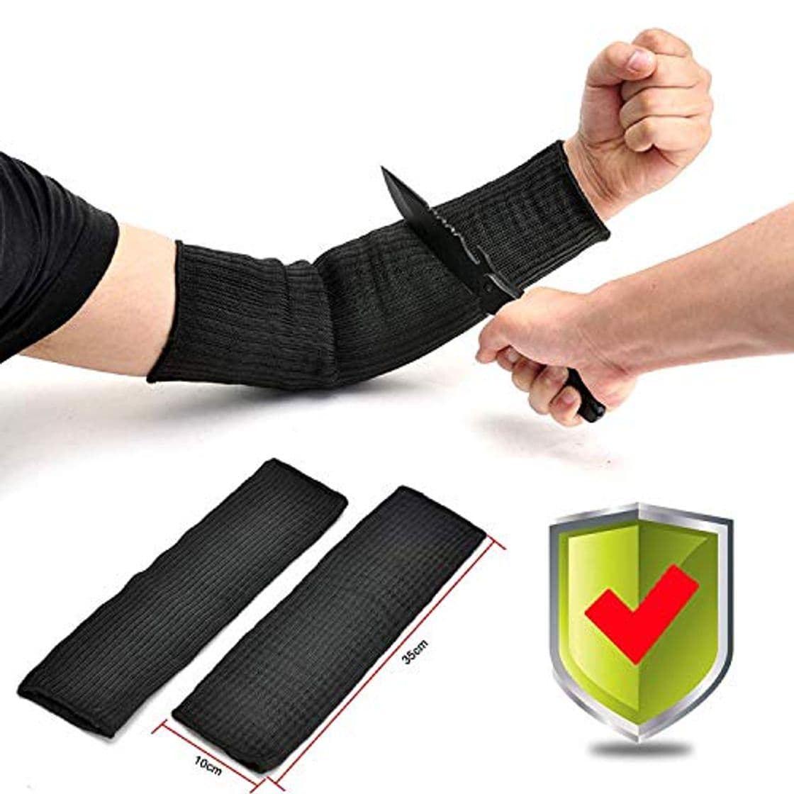 Product UN Par Anticortes Anti Abrasión Puñalada Resistente Protector Guardia Brazo Alambre Acero