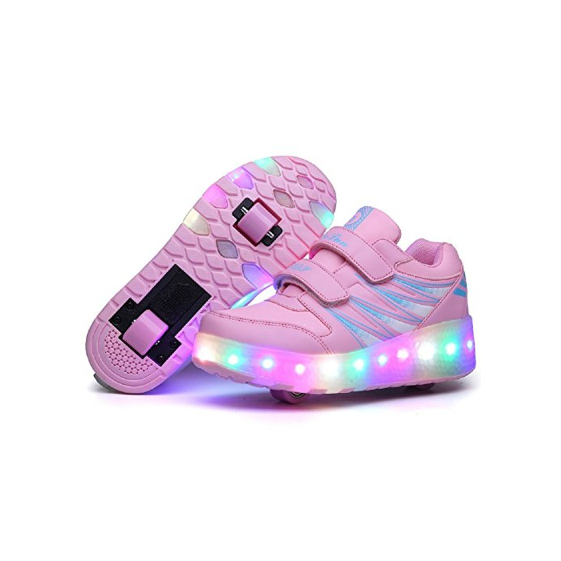 Product Letao Led Luces Zapatos con Ruedas para Pequeños Niños y Niña Automática Calzado de Skateboarding Deportes de Exterior Patines en Línea Brillante Mutilsport Aire Libre y Deporte Gimnasia Zapatillas