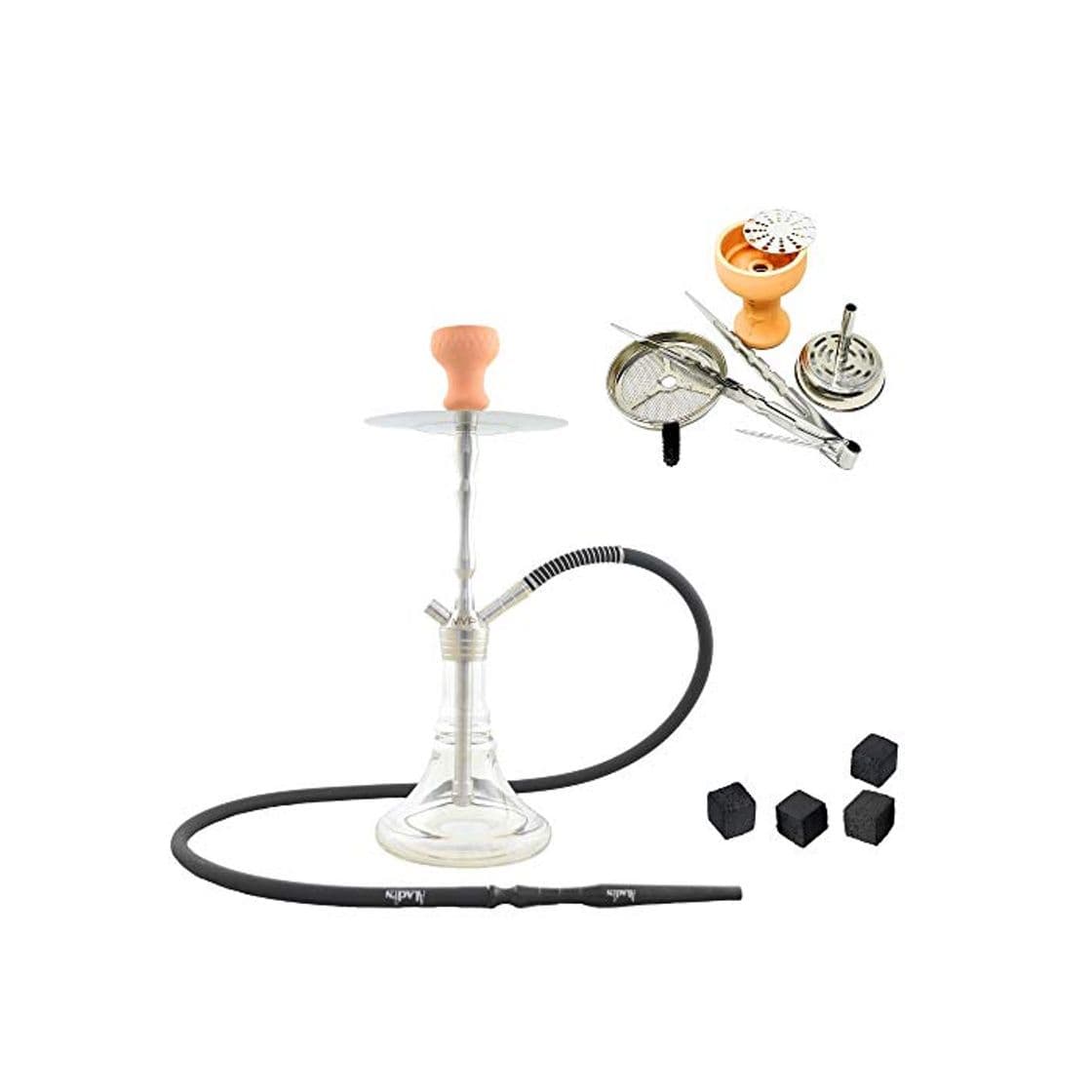 Product Aladin Cachimba Shisha MVP 460 de acero inoxidable, completa con manguera de