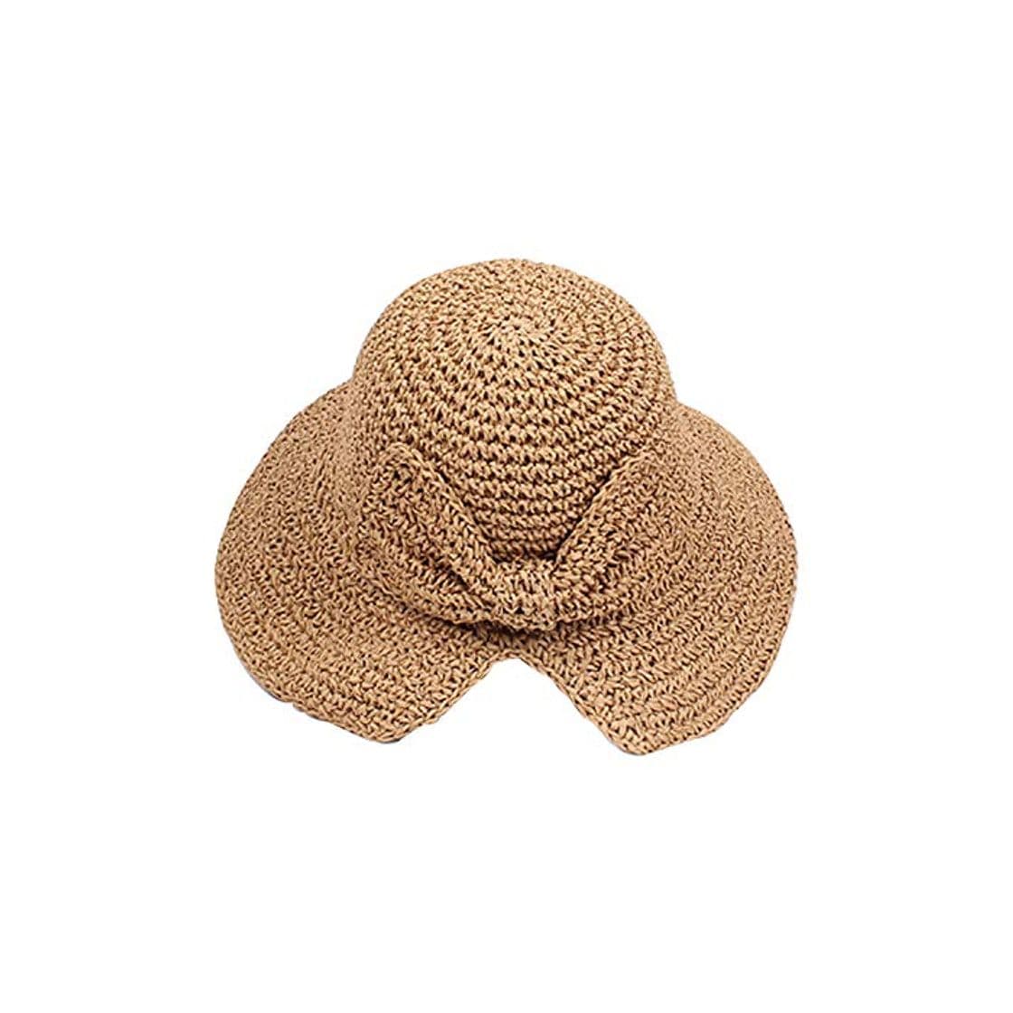 Producto Sombrero para Sol para Mujer Sombrero para Sol de Verano Floppy Brim Wide Bowknot Sombrero de Paja Sombrero para Playa al Aire Libre Floppy Hat