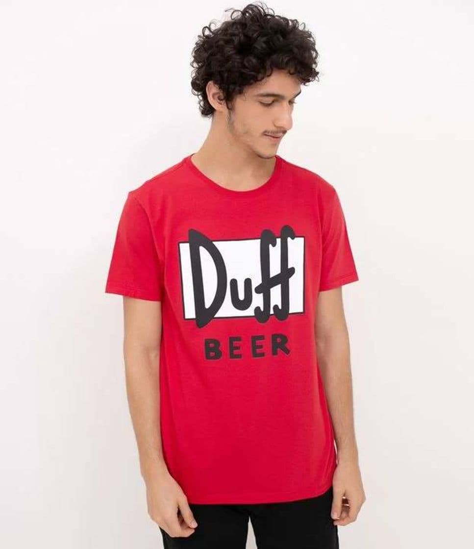 Producto Remera Manga Corta Estampa Duff Rojo

