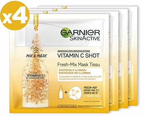 Belleza Garnier Skin Active Fresh Mix Mask Tissu - Mascarilla Hidratante con Vitamina