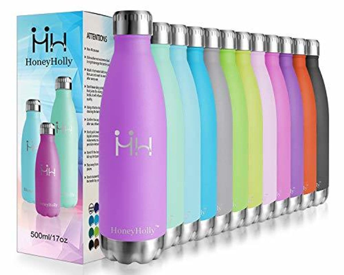 Fitness HoneyHolly Botella de Agua Acero Inoxidable 350/500/650/750ml