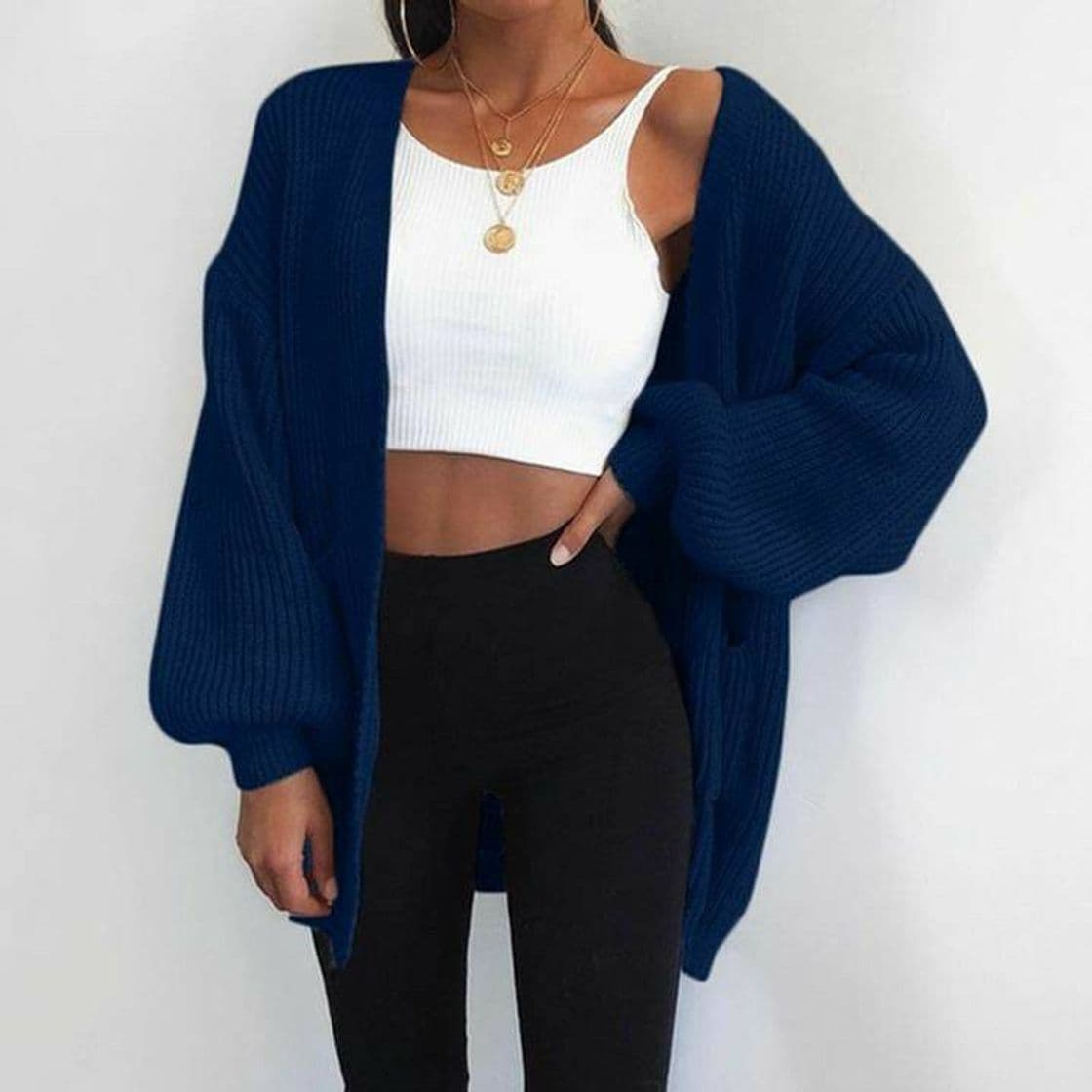 Fashion Rib Knit Cardigan