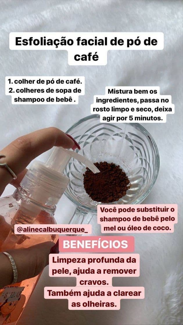 Moda Esfoliação facial de pó de café❤