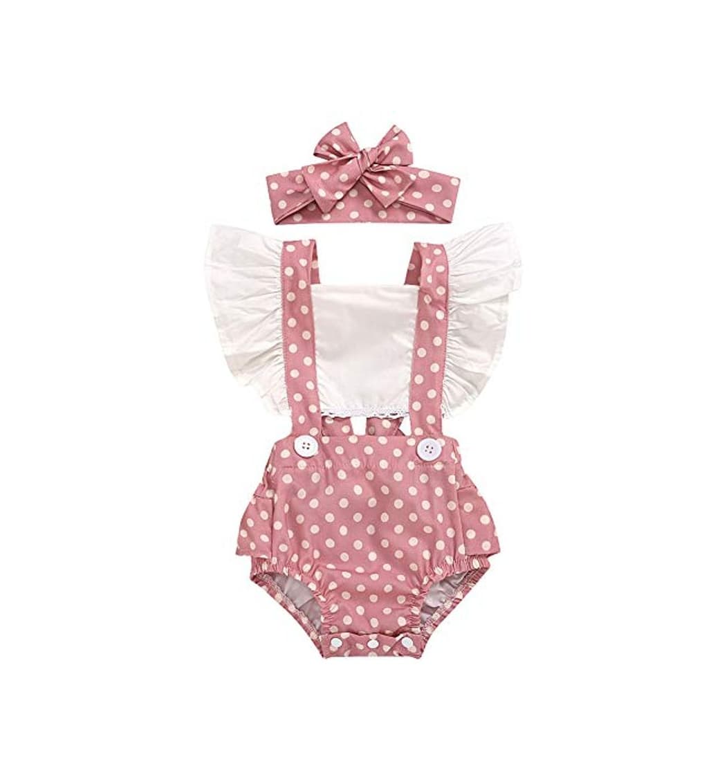 Product Verano Ropa Bebe Niña Monos de Volantes bebé Ropa Conjunto Traje Mameluco Falda Diadema recién Nacido