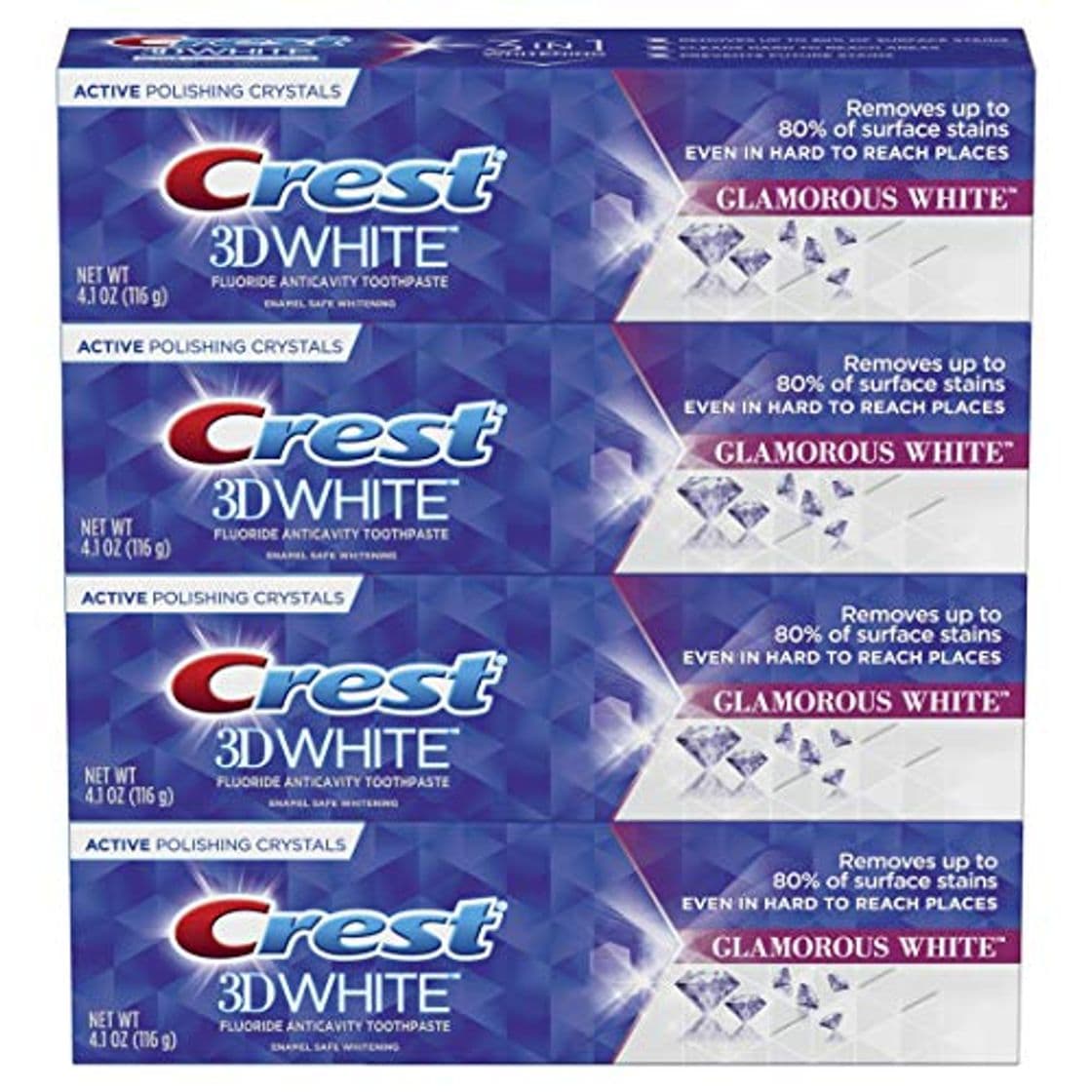 Lugar Crest 3D White Luxe, Glamorous White, Vibrant Mint Toothpaste 4.1oz