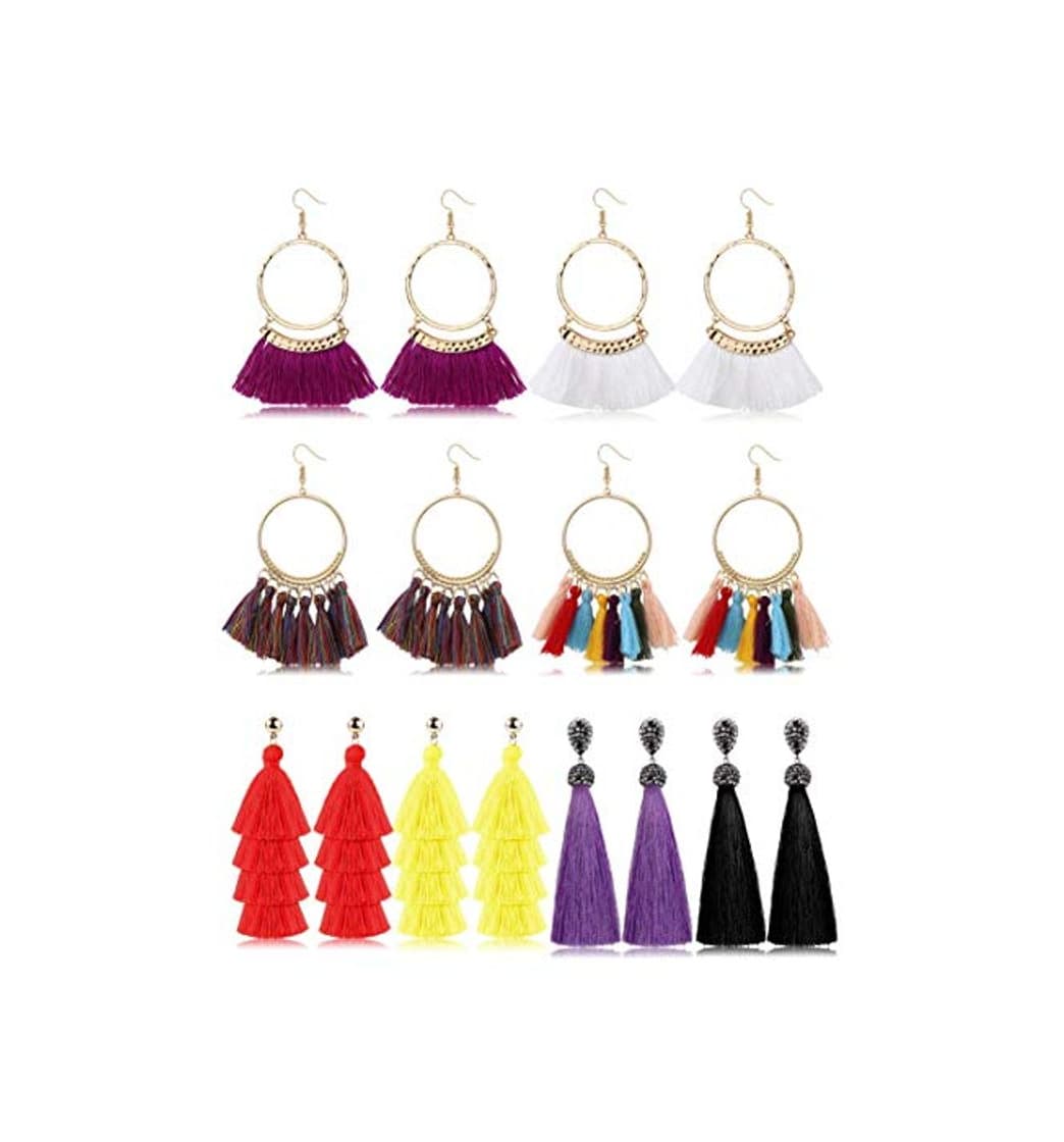 Product YADOCA 8 Pares De Aretes De Borla Para Las Mujeres Largas Capas