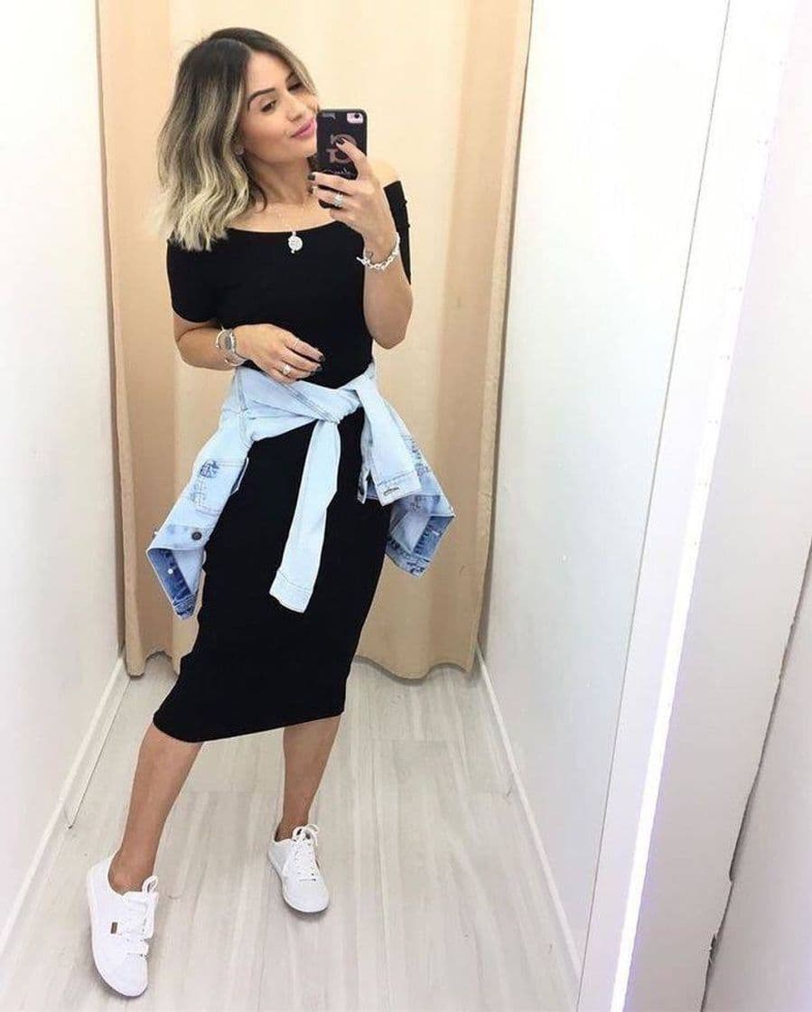 Moda Vestido MIDI com tênis 🦋