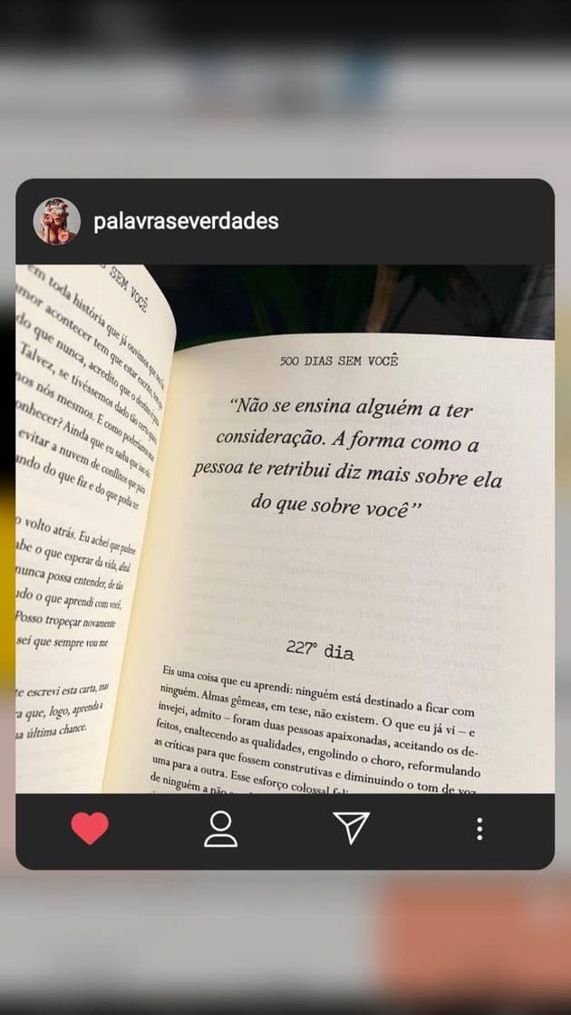 Fashion Frase do livro 500 dias sem você