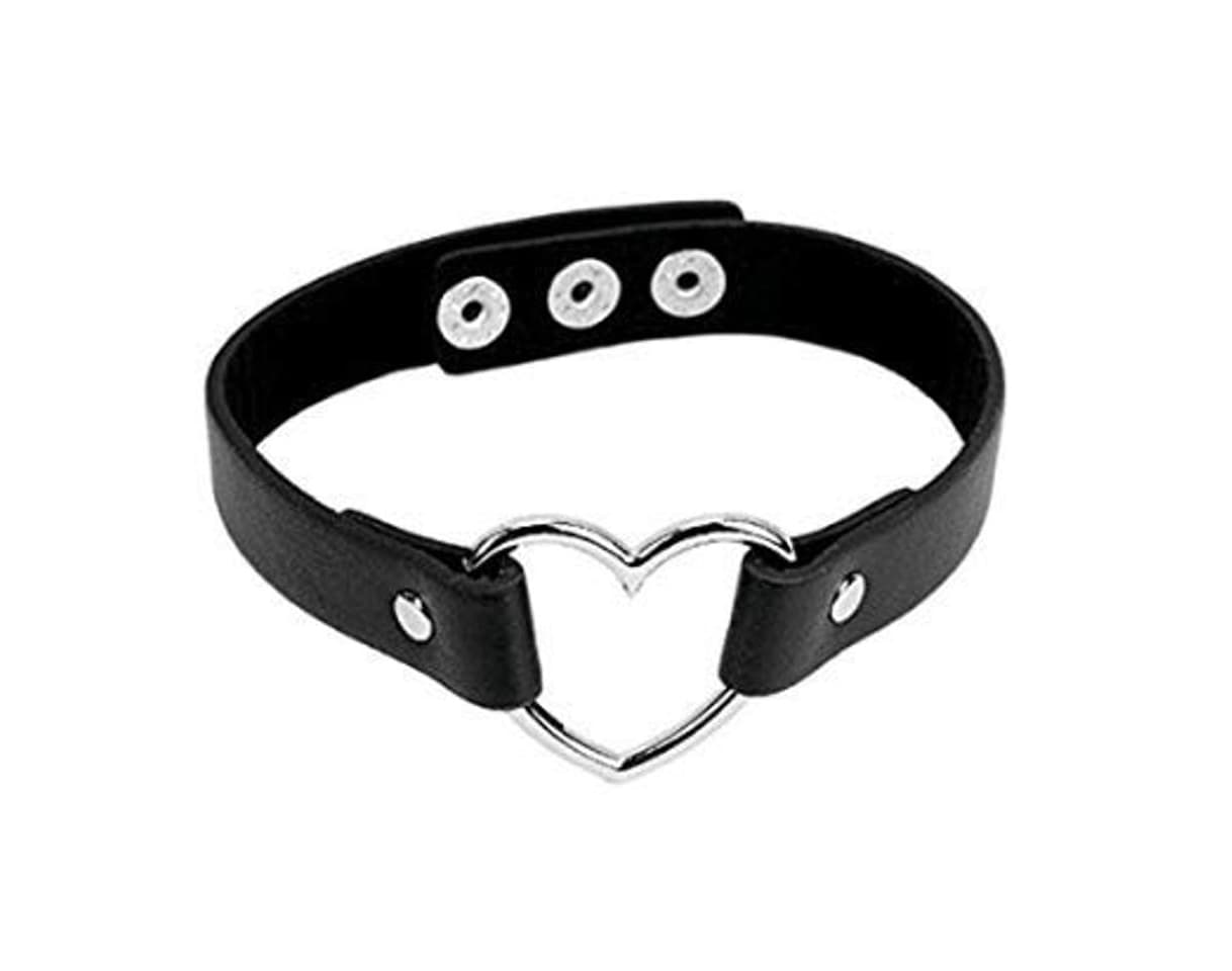 Producto Hicustomer Punk Leather Neck Collar de Cadena Punk Necklace Collar Velvet Choker Clavícula Cadena de joyería