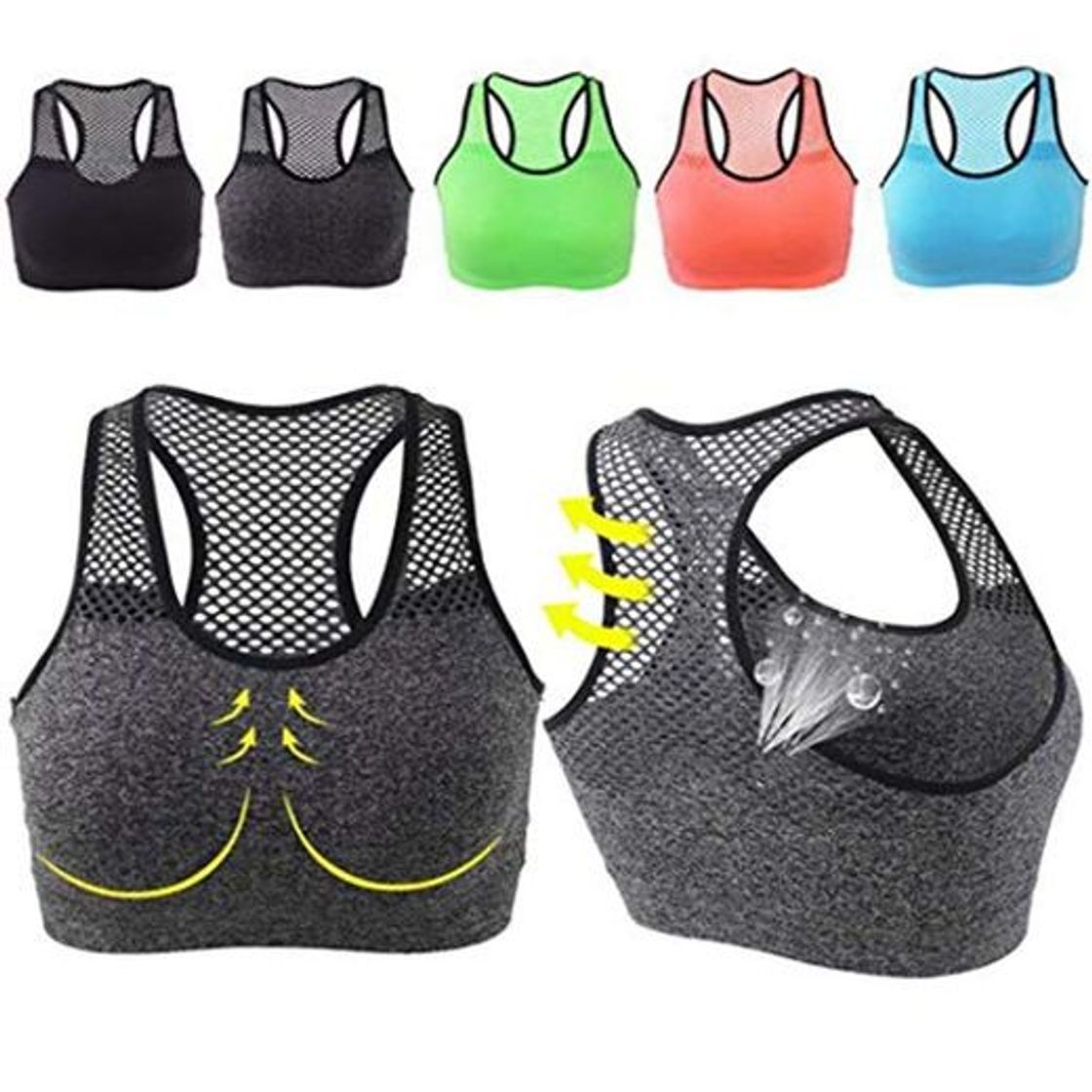 Moda Fandazzie Mujer Ropa deportiva de entrenamiento casual Ropa deportiva Sujetador deportivo de secado rápido Sujetadores deportivos