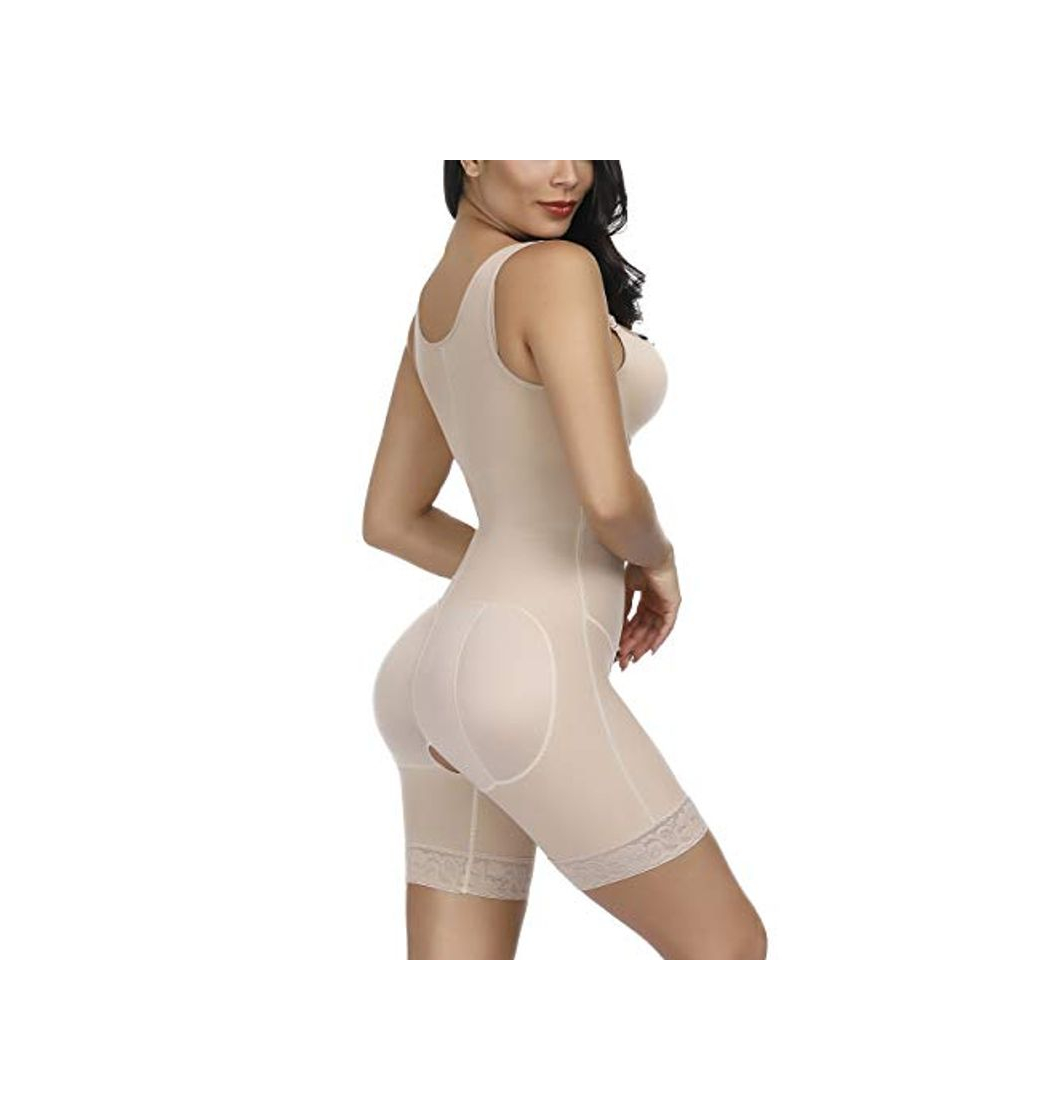 Fashion FeelinGirl Mujer Faja Reductora con Cinta Ajustable Corsé Bustier Ajustable Cremallera Shapewear