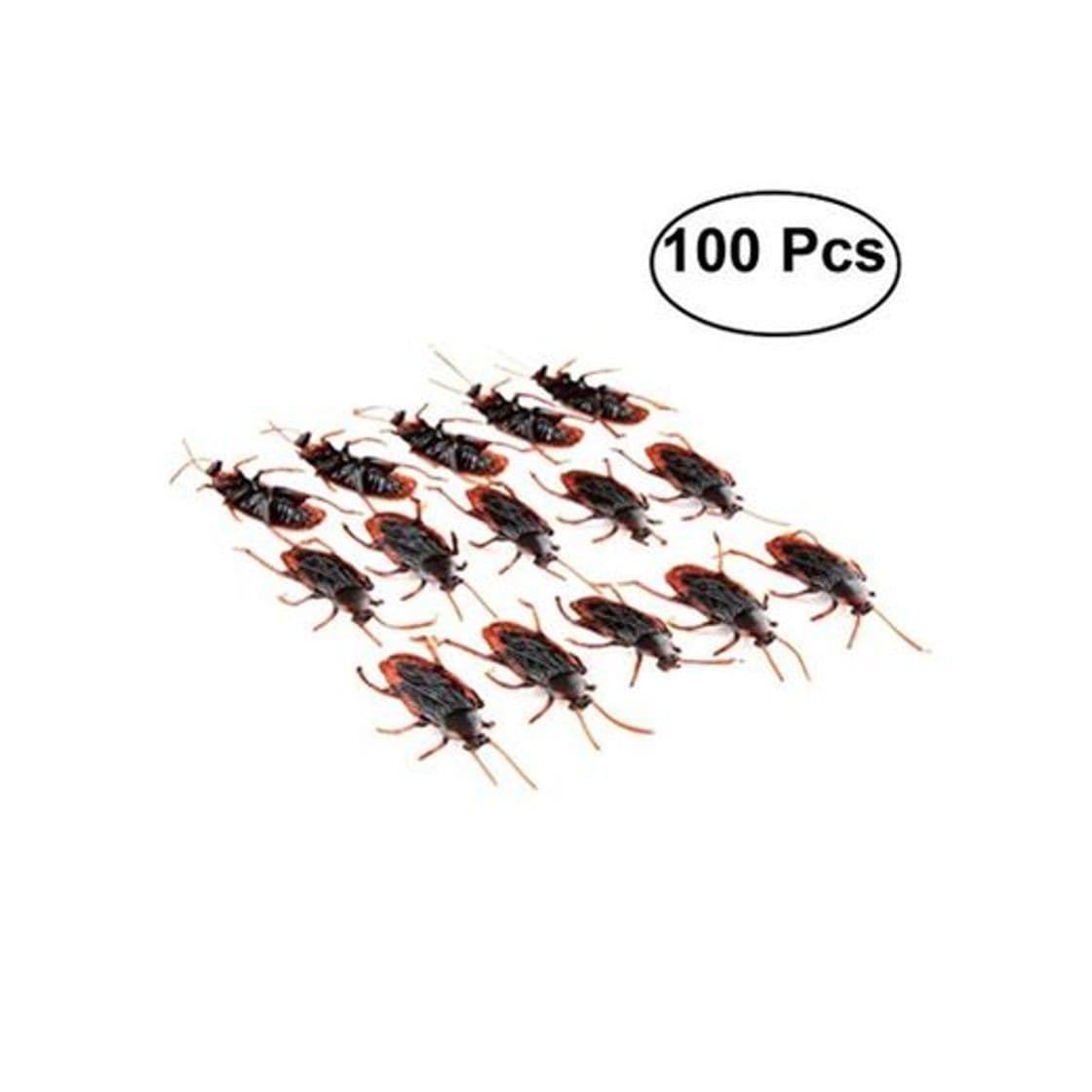 Product Tinksky Fake Roach Prank novedad de cucarachas plásticas Bugs Look Real para el Día de los inocentes Halloween Fool's Day Decoración del partido de 100 pack