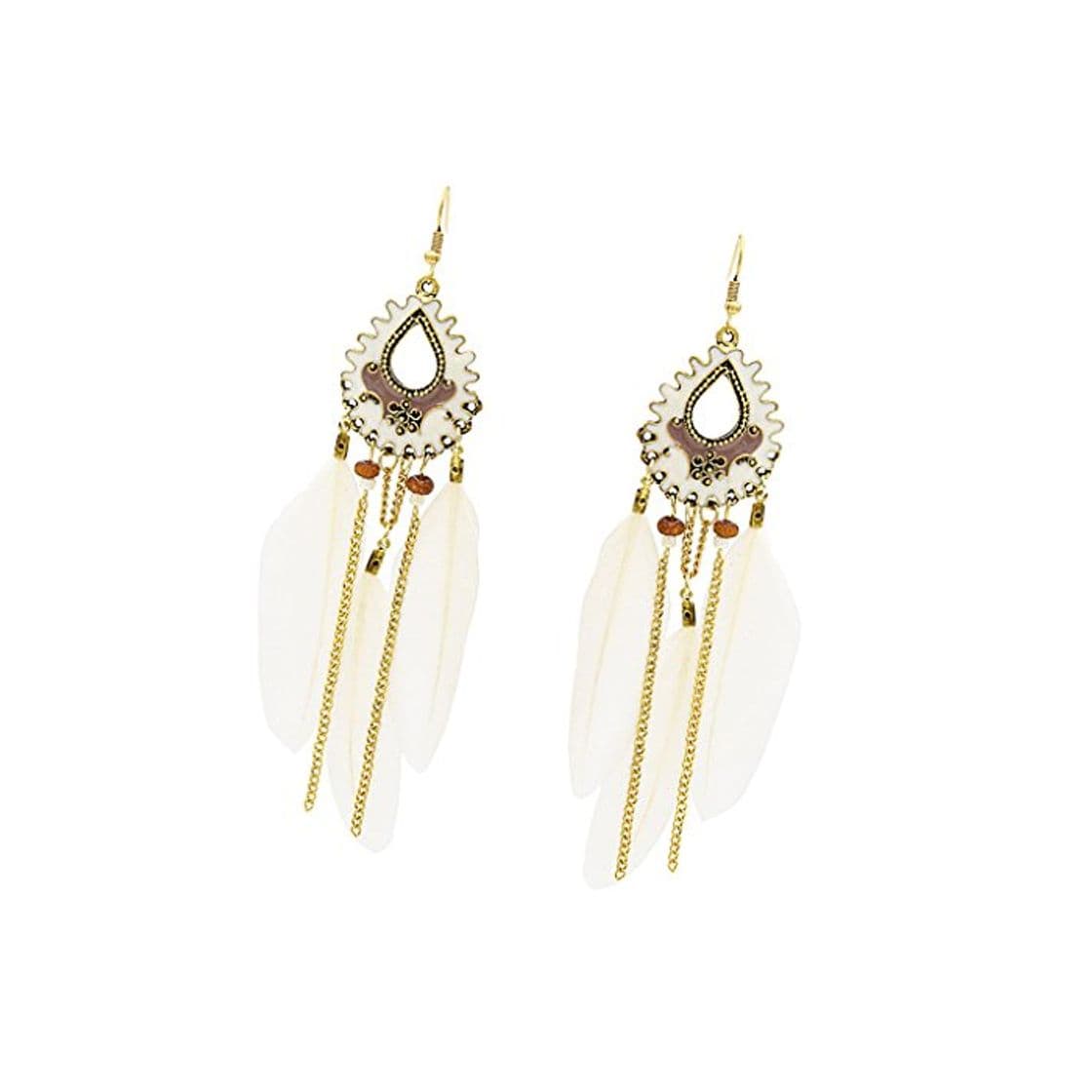 Product Sharplace Pendientes Largos con Gancho Aretes de Vendimia de Plumas Arracadas de