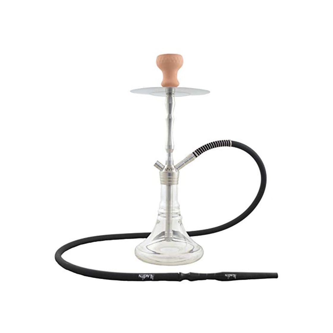 Product Aladin MVP460 Wasserpfeife Shisha 46cm Edelstahl Kristallglas Silikon Schlauch Tonkopf Mundstück