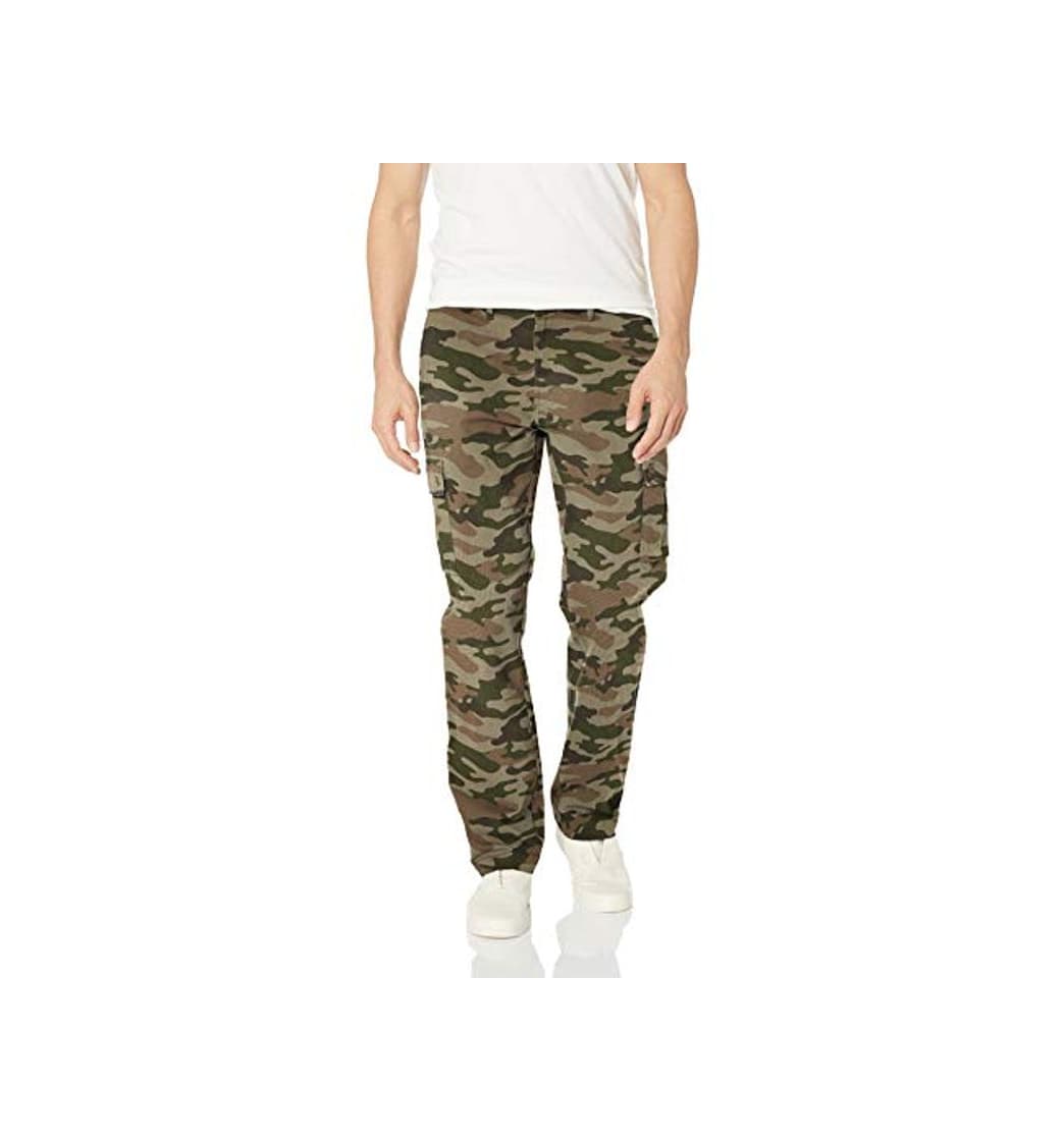 Producto Amazon Essentials - Pantalones cargo elásticos de corte recto para hombre, Verde