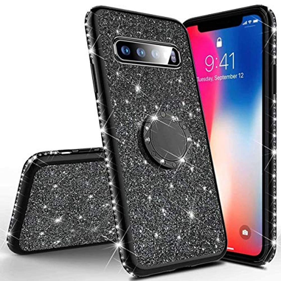 Producto JAWSEU Funda Compatible con Samsung Galaxy S10 Plus Brillante Brillo Suave Silicona