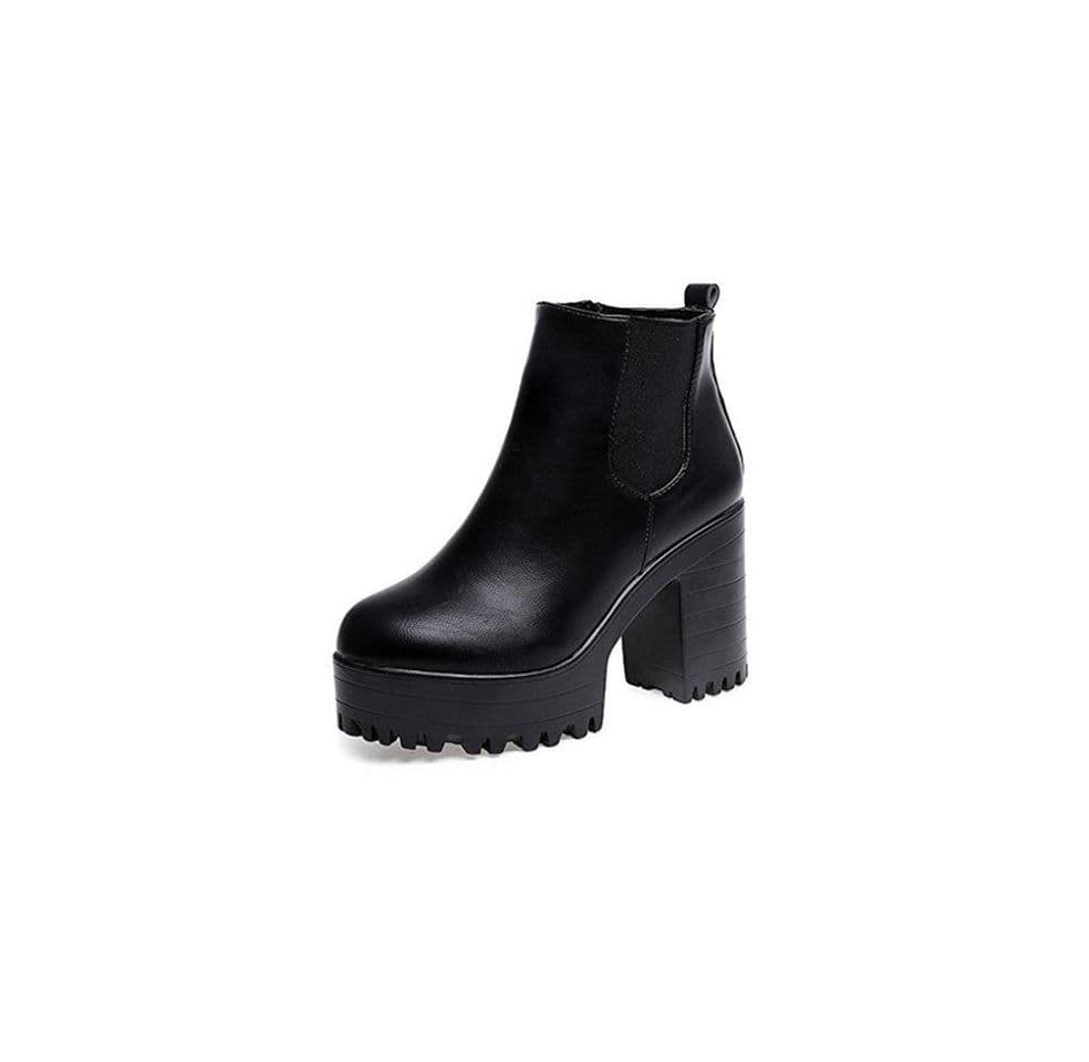 Moda Botas de cuero con plataforma, de Holacha